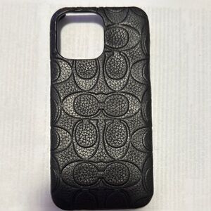 Coach Black Embossed Phone Case